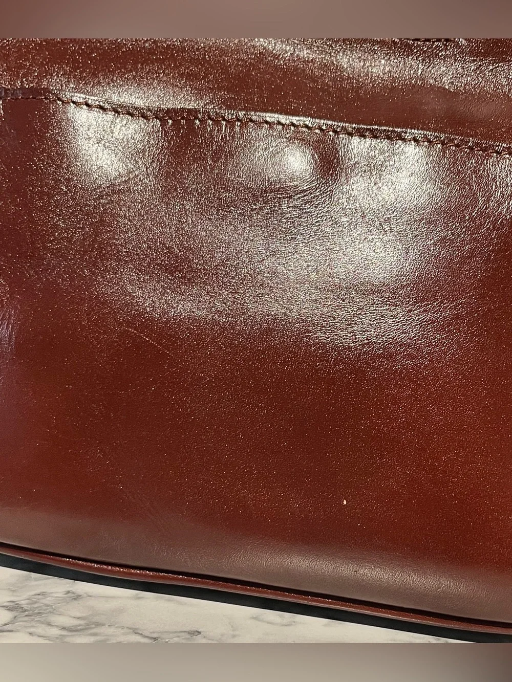 Patricia Nash Classic Brown Leather Top-Handle Bag with Detachable Strap